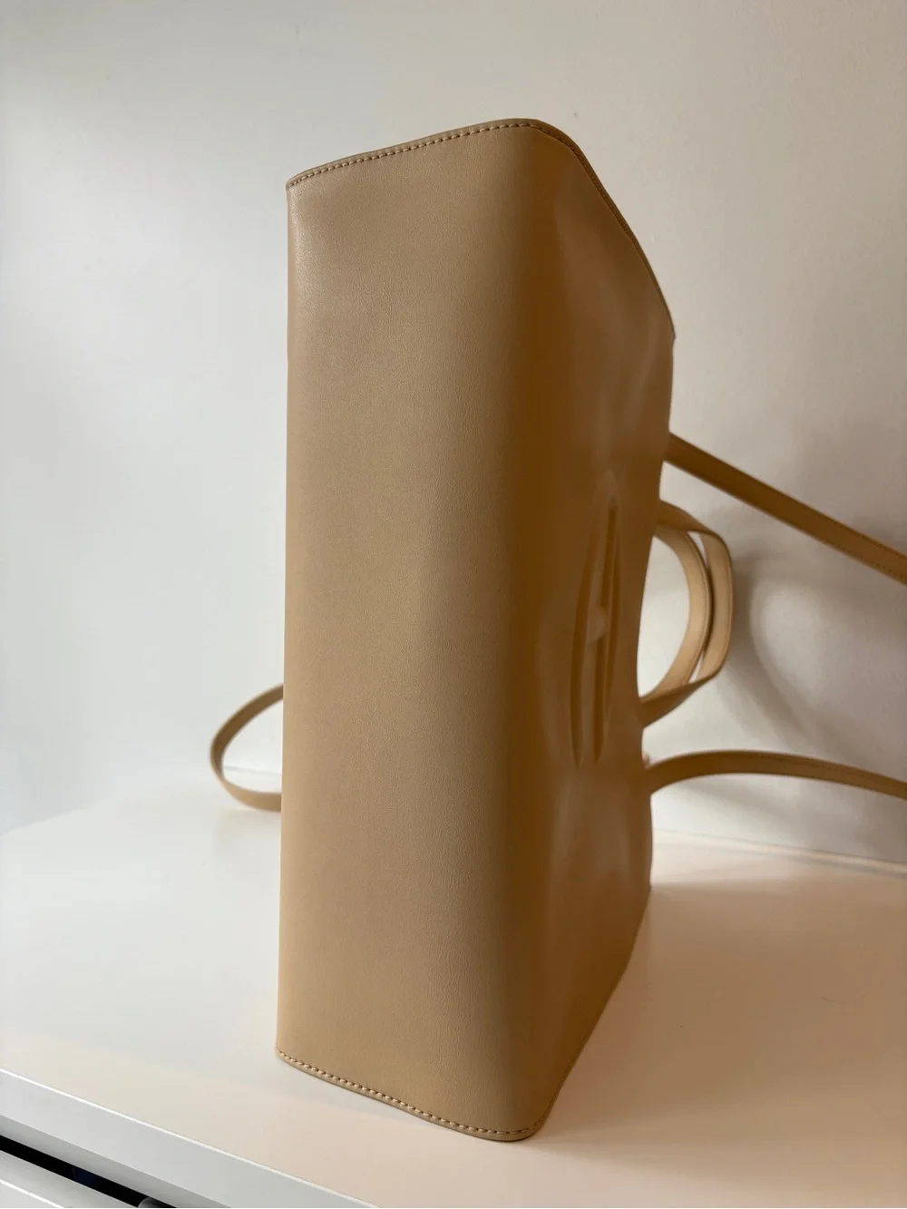 Telfar Medium Cream Beige Shopping Bag Tote Leather Shoulder Neutral